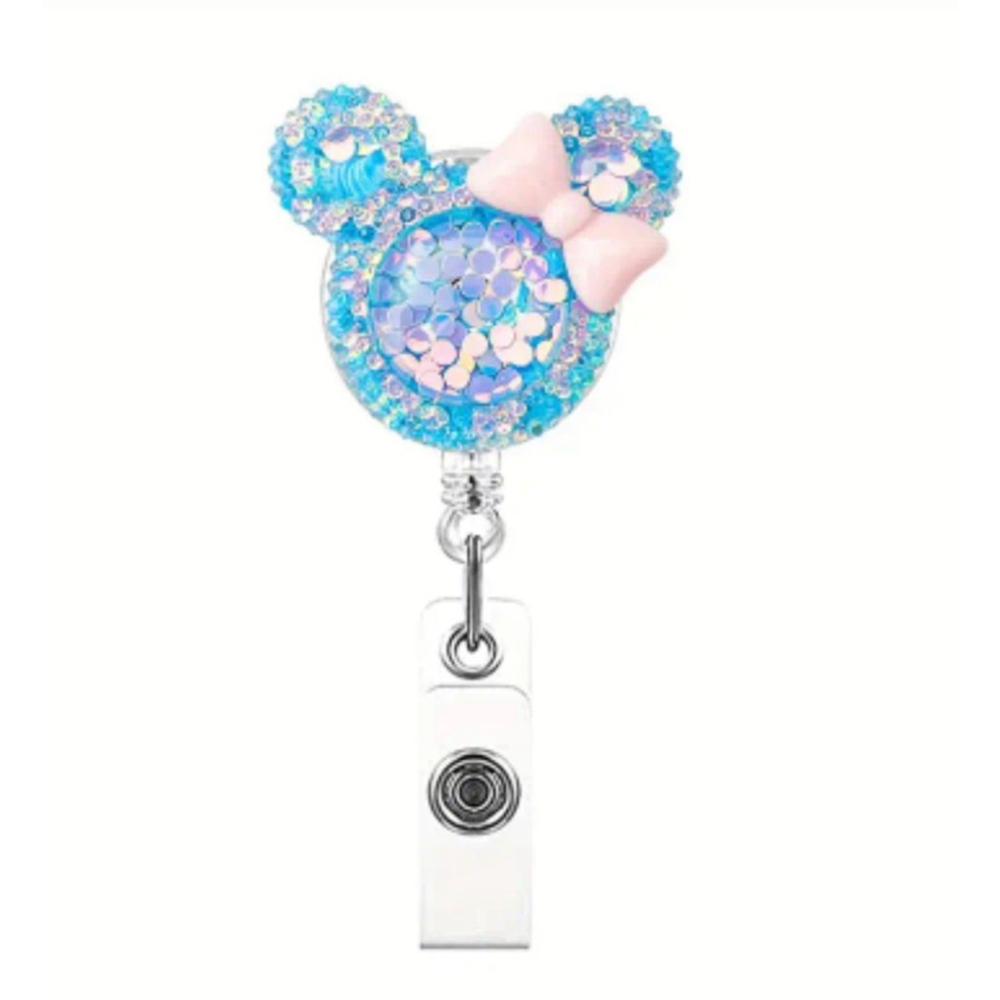 Badge Reel Blue Pink